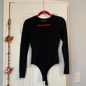 Abercrombie & Fitch Black Long Sleeve Bodysuit
